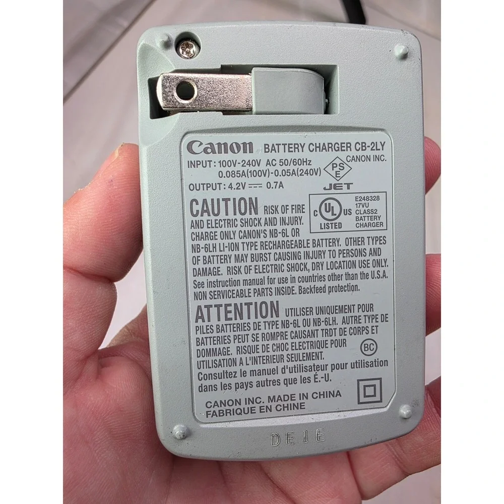 Canon CB-2LY Battery Charger‎ for NB-6L NB-6LH PowerShot Digital Cameras Grey S2